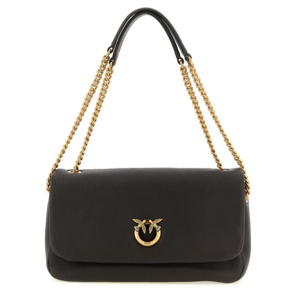 PINKO Brown Lamb Leather Shoulder Women's Bag